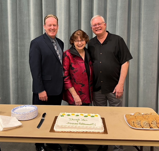 (left to right) Prof. Glenn Dewey, Dr. Linda Monson, Prof. Glen McCarthy
