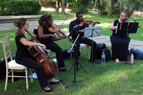 String quartet for a wedding ceremony and cocktail reception